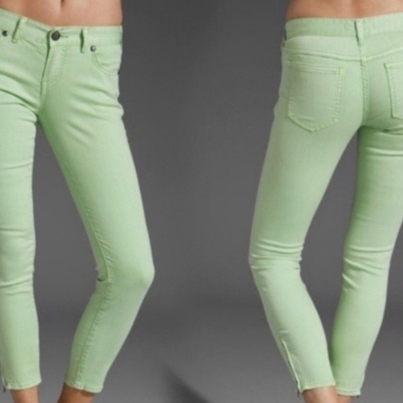 Free People Denim - Free People Mint Green Skinny Jeans 31” waist